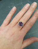 1.2ct Engagement Ring Round Cut Purple Amethyst Infinity 14k White Gold Finish