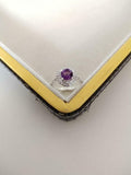 1.7ct Engagement Ring Round Cut Purple Amethyst Dual Halo 14k White Gold Finish