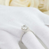 2ct Oval Diamond Engagement Ring Halo Solitaire with Accents 14k White Gold Over