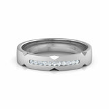 0.5ct Wedding Ring Band Round Cut Diamond Geometric 14k White Gold Finish