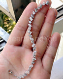 6ct Multi Shape Simulated Box Clasp Wedding Tennis Bracelet 14k WhiteGold Plated