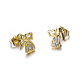 1.3ct Round Cut Diamond Angel Heart Wedding Stud Earrings 14k Yellow Gold Finish