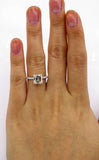 2Ct Asscher Diamond Hidden Halo Solitaire Engagement Ring 14K White Gold Finish