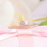 1.2ct Round Cut Diamond Engagement Ring Minimalist Stackable 14k RoseGold Finish