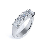 2.25ct Emerald Cut Diamond Wedding Ring Band Prong Set 14k White Gold Finish