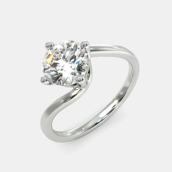 1Ct Round Cut Classic Diamond Solitaire Engagement Ring 14k White Gold Finish