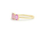 1.5ct Oval Pink Sapphire Trilogy Minimalist Engagement Ring 14k Yellow Gold Over