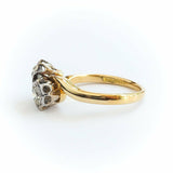 2ct Round Cut VVS1 Diamond 2 Stone Bypass Engagement Ring 14k Yellow Gold Finish