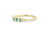 0.5ct Baguette Cut Green Emerald Half Eternity Wedding Band 14k Yellow Gold Over