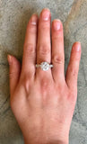 2ct Round Cut Diamond Solitaire with Round Accent Ring 14k White Gold Finish