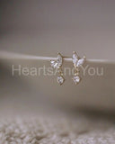 0.1ct Round Cut Moissanite Unique Design Drop Earrings 14k Yellow Gold Plated