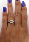 3Ct Radiant Cut Diamond Vintage Antique Engagement Ring 14K White Gold Finish