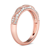 2Ct Round Cut VVS1/D Diamond Stylish Milgrain Wedding Band 14K Rose Gold Finish