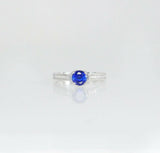 1ct Round Cut Blue Sapphire Engagement Ring 14k White Gold Over Accent Solitaire