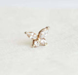 1ct Marquise Cut VVS1 Diamond Butterfly Design Stud Earrings 14k RoseGold Finish