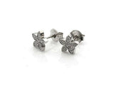 Flower Design Stud Earrings 1ct Round Cut VVS1D Diamond 14k Yellow Gold Finish