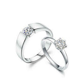 1.5Ct Round Cut Diamond Couple Solitaire Engagement Rings 14K White Gold Finish