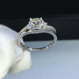 2ct Round Cut Diamond Engagement Ring Split Shank Solitaire 18k White Gold Over