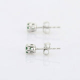 0.5ct Stud Earrings Round Cut Green Emerald Solitaire 14k White Gold Finish