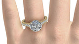 1.5ct Round Cut Diamond Vintage Solitaire Engagement Ring 14k Yellow Gold Finish