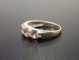 5ct Wedding Band Round Cut Peach Morganite Half Eternity 14k White Gold Finish