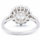 2.95ct Round Diamond Engagement Ring Milgrain Floral Halo 14k White Gold Finish