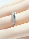 5Ct Baguette Cut Diamond Half Eternity Gatsby Wedding Band 14K White Gold Finish