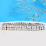 10ct Round Cut Moissanite Dua Row Cocktail Tennis Bracelet 14k White Gold Plated