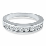 2ct Round Cut Diamond Channel Set Half Eternity Wedding Band 18k White Gold Over