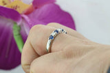 3ct Round Blue Sapphire Diamond Half Eternity Wedding Band 14k White Gold Finish