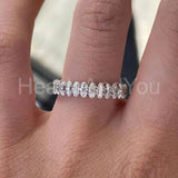 3ct Oval Cut Simulated Diamond Full Eternity Wedding Band 14k White Gold Plated