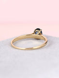 1ct Oval Cut Blue Sapphire Engagement Ring 4 Prong Solitaire 14k YellowGold Over