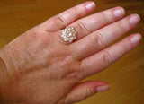 2.7ct Round Cut Peach Morganite Floral Halo Engagement Ring 14k Rose Gold Finish