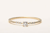 Petite Solitaire with Accents Ring 1ct Round Cut Diamond 14k Yellow Gold Finish