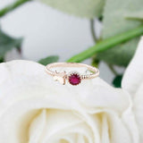 0.5ct Round Pink Ruby Ring Braided Shank Butterfly Solitaire 14k Rose Gold Over