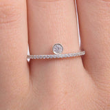 1.2ct Round Cut Diamond Minimalist Stacking Solitaire Band 14k White Gold Finish