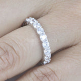 1.5ct Round Cut Moissanite Full Eternity Wedding Band 14k White Gold Plated