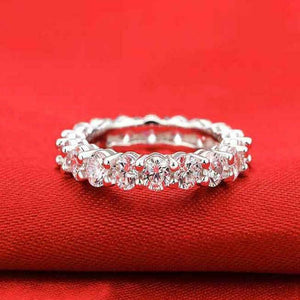 4Ct Round Cut Diamond Full Eternity Elegant Wedding Band 14K White Gold Finish