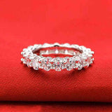 4Ct Round Cut Diamond Full Eternity Elegant Wedding Band 14K White Gold Finish