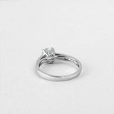 2ct Round Cut Diamond Solitaire Ring with Channel Set Accent 14k White Gold Over