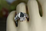 Claddagh Design Love Womens Irish Wedding Engagement Ring 14k White Gold Finish