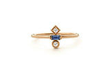 0.3ct Baguette Cut Blue Sapphire Minimalist Engagement Ring 14k Yellow Gold Over