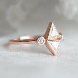 Solitaire Engagement Ring 1ct Trillion Cut VVS1D Diamond 14k Rose Gold Finish