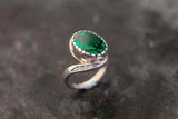 1.3ct Engagement Ring Oval Cut Green Emerald Swirl Twist 14k White Gold Finish