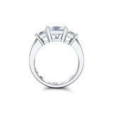 Trilogy Solitaire Engagement Ring 2ct Princess Cut Diamond 14k White Gold Finish