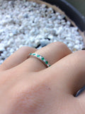 1ct Round Green Emerald Half Eternity Wedding Band Ring 14k White Gold Finish