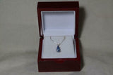 2.5ct Blue Tanzanite Pendant Pear Cut Solitaire 14k White Gold Finish NO CHAIN