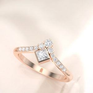 1.6ct Princess Cut Diamond Engagement Ring 14k Rose Gold Finish Antique Style