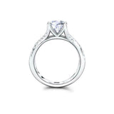 Twist Split Band Solitaire Engagement Ring 2ct Round Diamond 14k White Gold Over