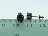 1.15ct Round Cut Black Diamond Flower Stud Earrings Women 14k Black Gold Finish